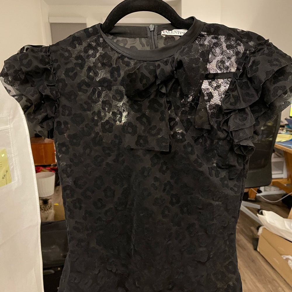 Red Valentino Black Top with Bow